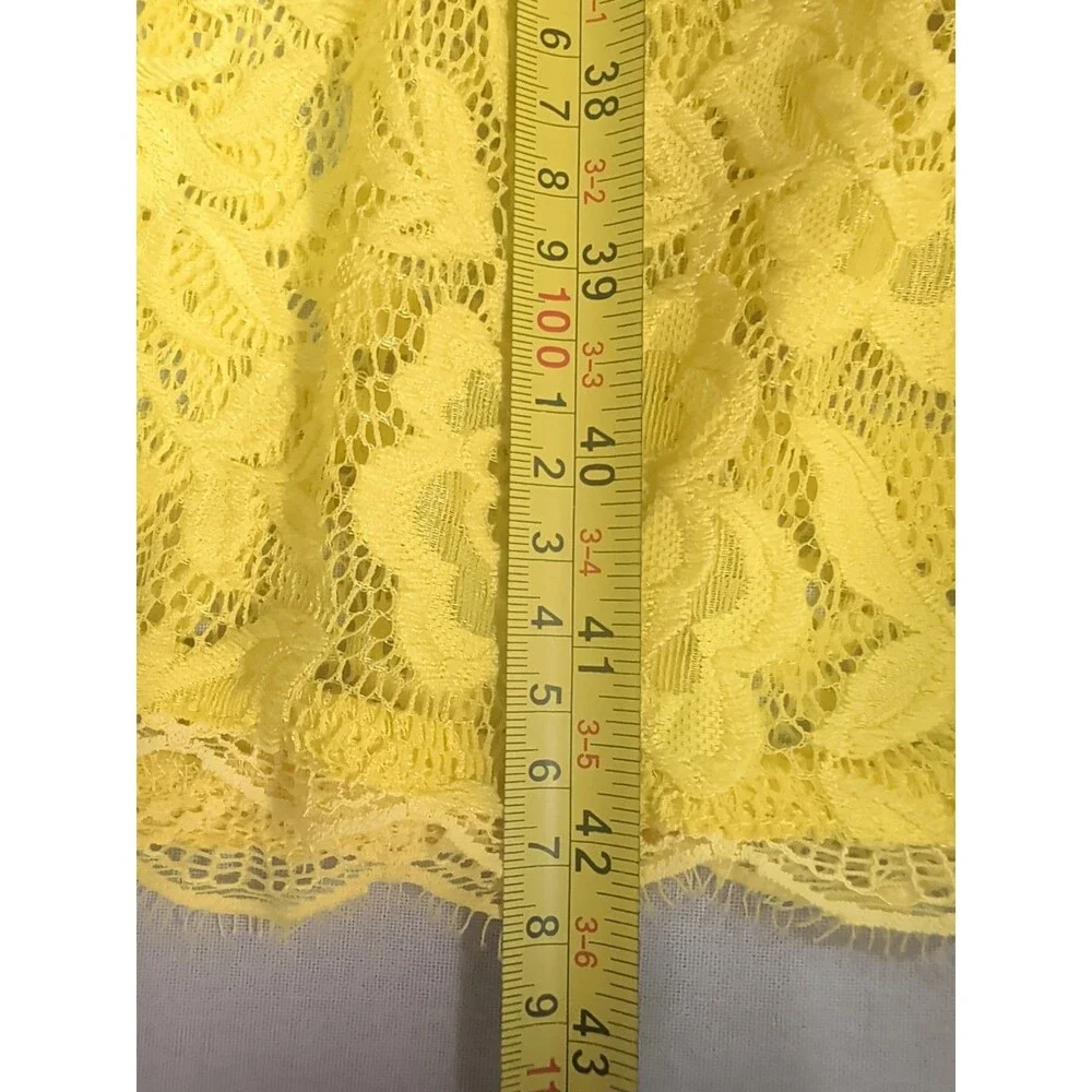 Nordstrom Yellow Floral Lace Midi Dress Short Sleeve Occasion Size XSmall - Picture 11 of 13